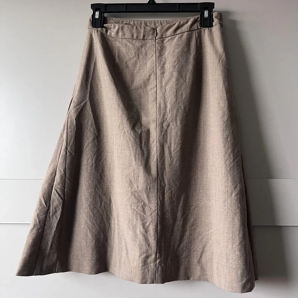 Banana Republic Skirt Womens Brown Wool Blend A Line Lined Made In Italy Classic